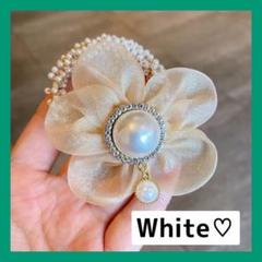 【大特価❤️】新品　ヘアアクセ　ヘアゴム　フォーマル　フラワー　パール　発表会