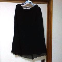 黒　シルク製　フレアスカート 社交ダンス　コーラス