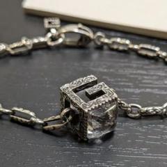 レア】GUCCI Gキューブ クリスタル ブレスレット 燻 シルバー