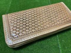 レザークラフト　カービング　ウォレット　長財布ツーリングレザー