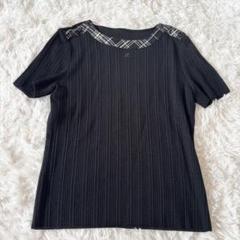 【希少】 Courreges ニット 半袖 チェック サマーニット 黒 ブラック