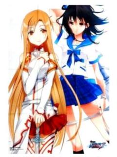 電撃文庫 FIGHTING CLIMAX A1布ポスター アスナ＆姫柊雪菜