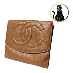 【美品✨鑑定済】シャネル ココステッチ デカココ キャビア ミディアム 財布 極美品✨新型】シャネル ココステッチ キャビア ラウンドジップ