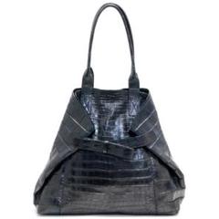 美品ミルザッカニアン ハンドバッグ トートバック クロコダイルレザー 黒イタリア 美品ミルザッカニアン ハンドバッグ トートバック クロコダイル