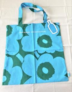 ブルーボトル×marimekko ブルーとグリーンのエコバッグ新品、未使用品 ブルーボトル×marimekko ブルーとグリーンのエコバッグ新品、未
