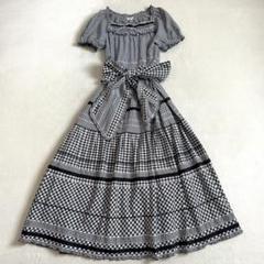極美品★ピンクハウス　グリーンのリボン付き☆彡裾のピコフリルが美しいチュニック 極美品☆ピンクハウス グリーンのリボン付き☆彡裾のピコフリル