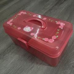 ハローキティツールボックスプラスチック収納持ち手付き2段