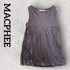 MACPHEE ノースリーブ プリーツ カットソー（F）ブラウン系 光沢