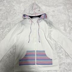 【極美品✨】 パーカー 白 青 ピンク フード付き シンプル 春夏 LL