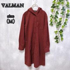 【VALMAN】 バルマン （M） チュニック ロングシャツ チェック柄 フード