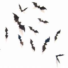 3D立体コウモリ 12点セット 黒 ハロウィン ・bds