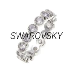 未使用級スワロフスキー SWAROVSKI 葉っぱモチーフ螺旋状リング　13号 未使用級スワロフスキー SWAROVSKI 葉っぱモチーフ螺旋状リング13号