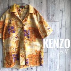 KENZO golf ケンゾー　アロハシャツ　ポロシャツ　コットン　総柄　半袖