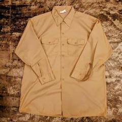 DICKIES　USA製ワークシャツ　XL　　ベージュ系　コットンポリ　4050