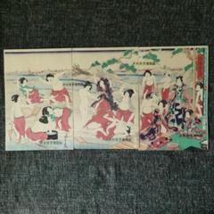 国貞 東京源氏雪の曙庭の戯 三枚続き◆版画◆浮世絵 国貞 東京源氏雪の曙庭の戯 三枚続き◇版画◇浮世絵 - メルカリ