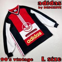 【adidas】90年代　トレフォイル　ビンテージスウェット　ゴールド刺繍　L
