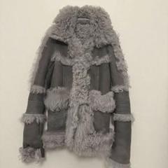 美品 高級 23区 ムートンコート 羊革 レザー 毛皮 リアルファー