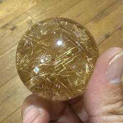 【極上品】希少クリアタイプ　ゴールドルチルスフィア 丸玉　約4.6cm クリア