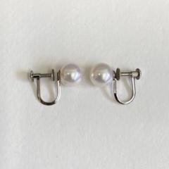 【H】pt900 パール イヤリング 7mm