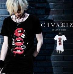 CIVARIZE リッププリント ブラックTシャツ 46