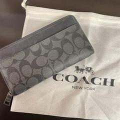 ✨COACH長財布✨ブラック×グレーのロゴ柄長財布♪♪