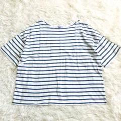 アデイインザライフ 半袖Tシャツ ボーダー柄 ゆったりサイズ カジュアル ラフ