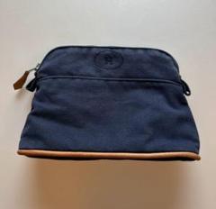 HERMES エルメス　ボリードポーチ20　ネイビー　キャンバス エルメス HERMES ボリードポーチ25 シルバー金具 キャンバス