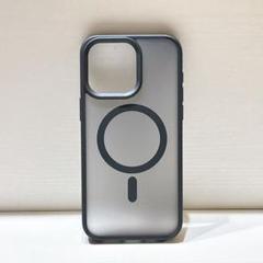 iPhone 15 Pro Max ケース マグセーフ 対応 半透明 ブラック