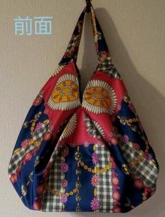 小さくたためる♪昭和レトロな花柄 総柄☆バルーンバッグ☆エコバッグ☆レジバッグ