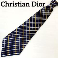 新品未使用★Dior ネイビー チェック柄 ネクタイ 2025年最新】Christian Dior 柄・デザイン:チェック メンズ