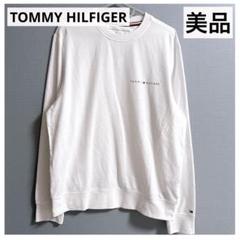 美品◎TOMMY HILFIGER ロンT 長袖 白 シンプル ロゴ 古着 美品