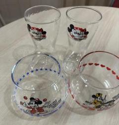 ミッキー ミニー グラス 4個セット レトロ コップ