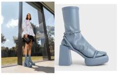 船様(ルシルプラットフォームカーフブーツ) CHARLES & KEITH ルシルプラットフォーム カーフブーツ （Black