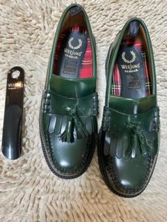 Fred Perry x G.H. Bass グリーン ローファー US8