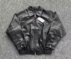BEAMS 24ss ブラックレザージャケット Lサイズ. - メルカリ