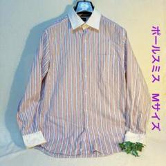 ポールスミス Paul Smith ストライプ 赤、薄青、長袖シャツ Mサイズ