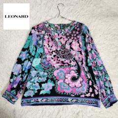 レオナール  カットソー　大きいサイズ　長袖　花柄　ベージュ　LL 楽天市場】レオナール（サイズ（S/M/L）LL）の通販