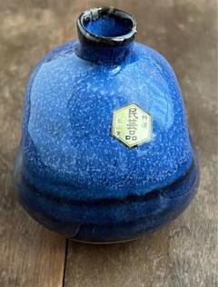 昭和レトロ　手描き　青 ブルー　花瓶茶道具　骨董品　無形文化財　花入　茶道具 昭和レトロ手描き青 ブルー花瓶茶道具骨董品無形文化財花入茶道具