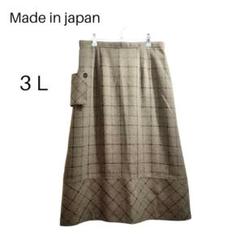 レディースロングスカート【3 L】フレアスカート♡日本製♡一点物♡総柄♡個性的