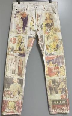 Levi's 501 コカ・コーラ ペイント リメイクデニム W34 L36 Levi's 501 コカ・コーラ ペイント リメイクデニム W34 L36