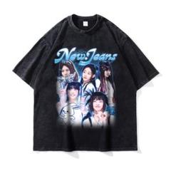 NewJeans ニュジ ミンジ ヴィンテージ加工 Tシャツ 半袖 L