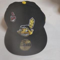 New Era 59FIFTY 黒 キャップ 7 1/4パッチツバ裏黄色71/4