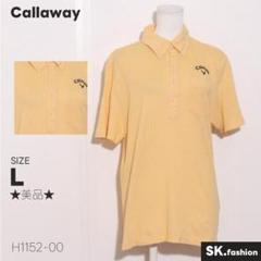 ★美品★ Callaway トップス　シャツ　半袖　ストライプ柄　刺繍　ゴルフ