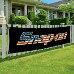 Snap-on バナー アメリカ国旗デザイン アメリカン雑貨 ガレージ 壁掛