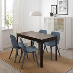 IKEA 机 ダイニングテーブル EKEDALEN 伸長式 ダークブラウン,