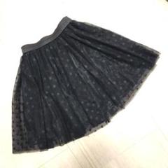 150 黒　ドット柄　スカート