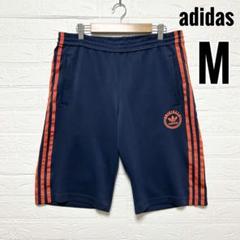 adidas ジャージ　ショートパンツ　ハーフ　ショート　紺　プリント　9【M】