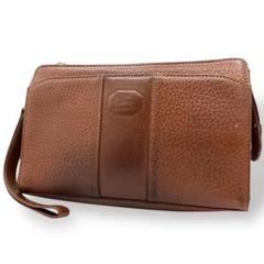BURBERRY バーバリー ポーチ レザー ブラウン メンズクラッチバッグ
