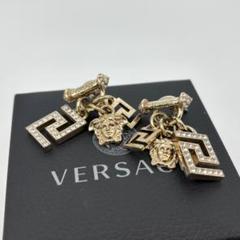 上品 グレカ VERSACE 美品 ピアス ライン ゴールド メデューサ アクセサリー
