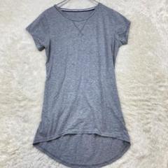 グレー 半袖 Tシャツ コットン混合 無地 シンプル 海外古着 32-110